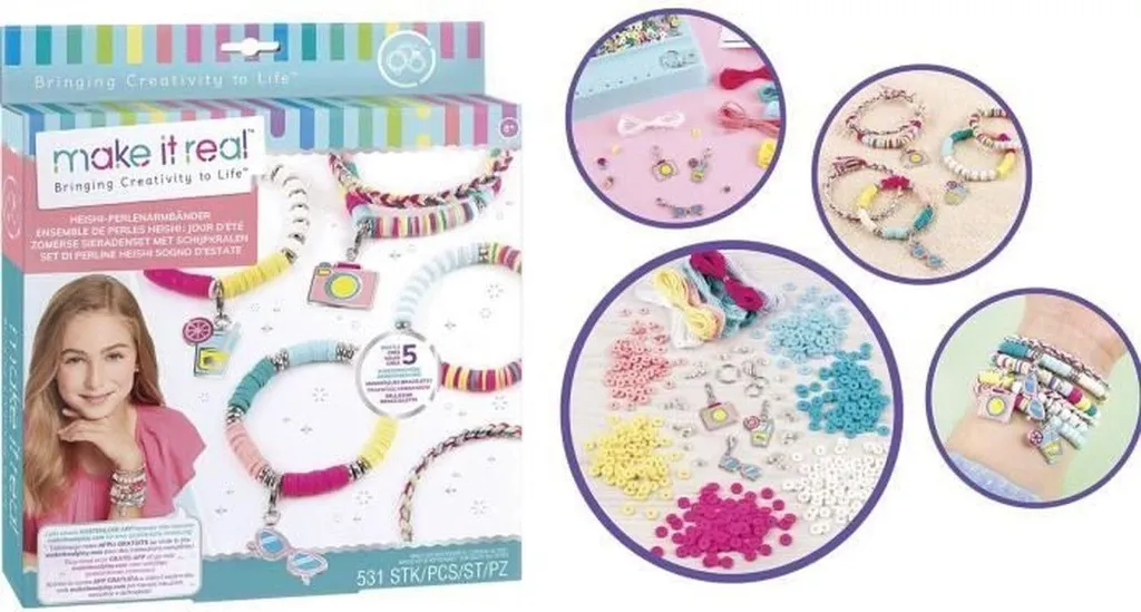 Make It Real 1329 Braccialetti Fashion Rigidi con Perline, Fai da Te