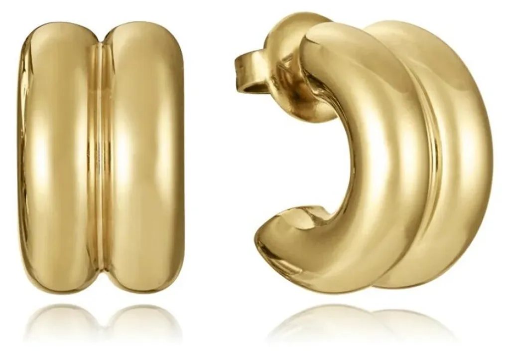 Boucles d'oreilles en plaqué or 18k texturées et hypoallergéniques
