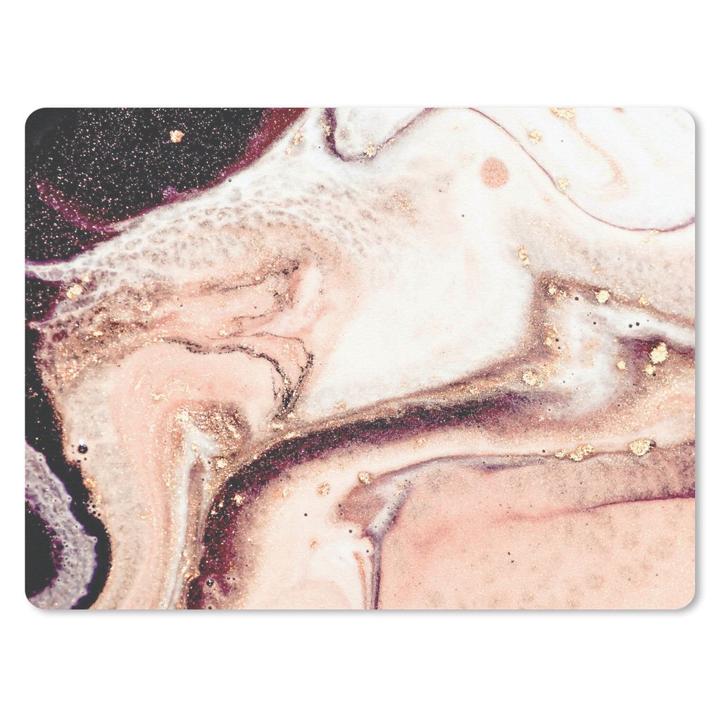MuchoWow Mauspad Mousepad Stein - Marmor - Edelstein - Abstrakt - Natur - Rosa 40x30 cm - Mousepads - Maus Mat - Pad - Mausunterlage - Anti Rutsch