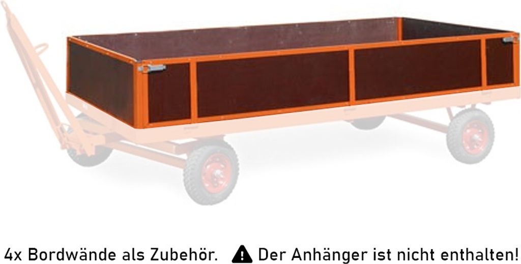 Rollcart Zubehör: 4 Bordwände, Ladefläche:2500x1250 mm