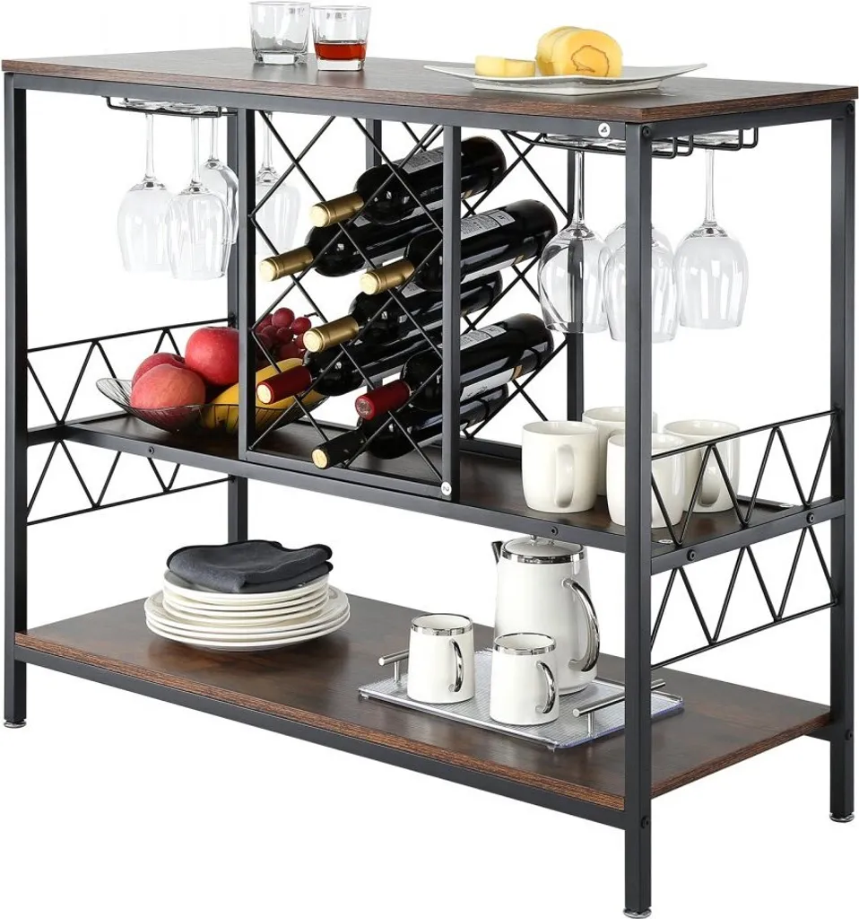 Optimisez votre rangement vin et verres avec ce bar bois industriel