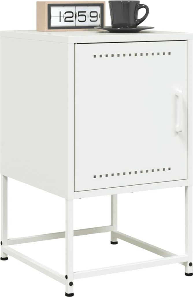 vidaXL Nachttische 2 Stk. Weiß 36x39x60,5 cm Stahl