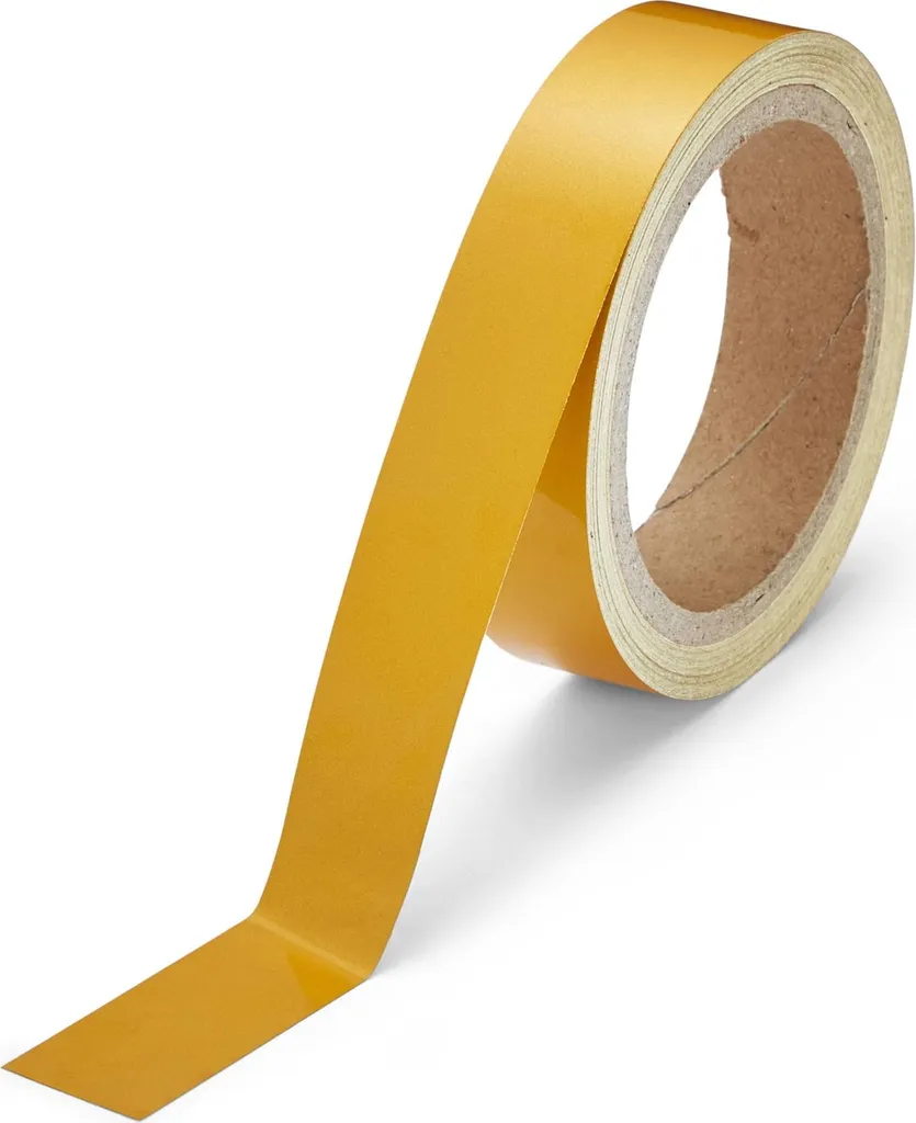 Ruban réfléchissant jaune 25 mm contre les dangers nocturnes 10 m