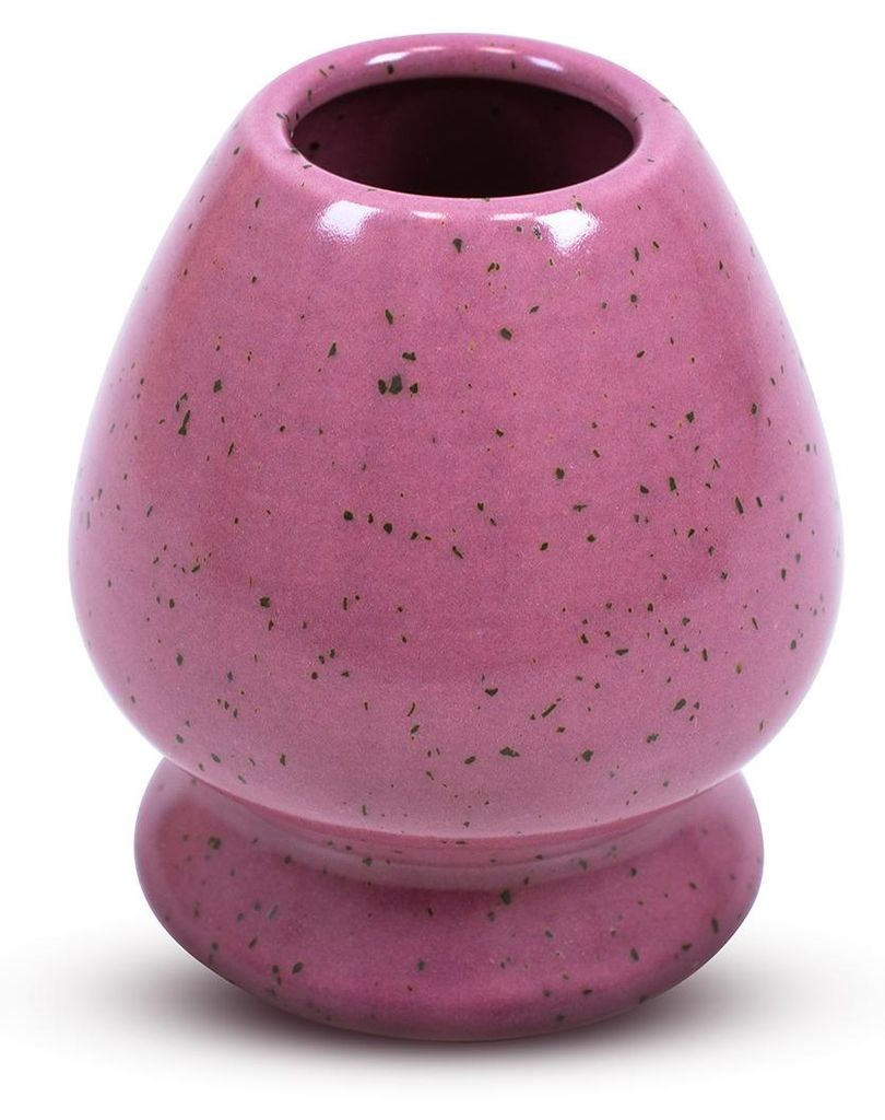 Cebador - Matcha Chasen Halter Kusenaoshi Beri 7cm - Bewahrt Die Form Der Bambusbesen - Keramik Violett Beere - Traditioneller Chasentate Ständer