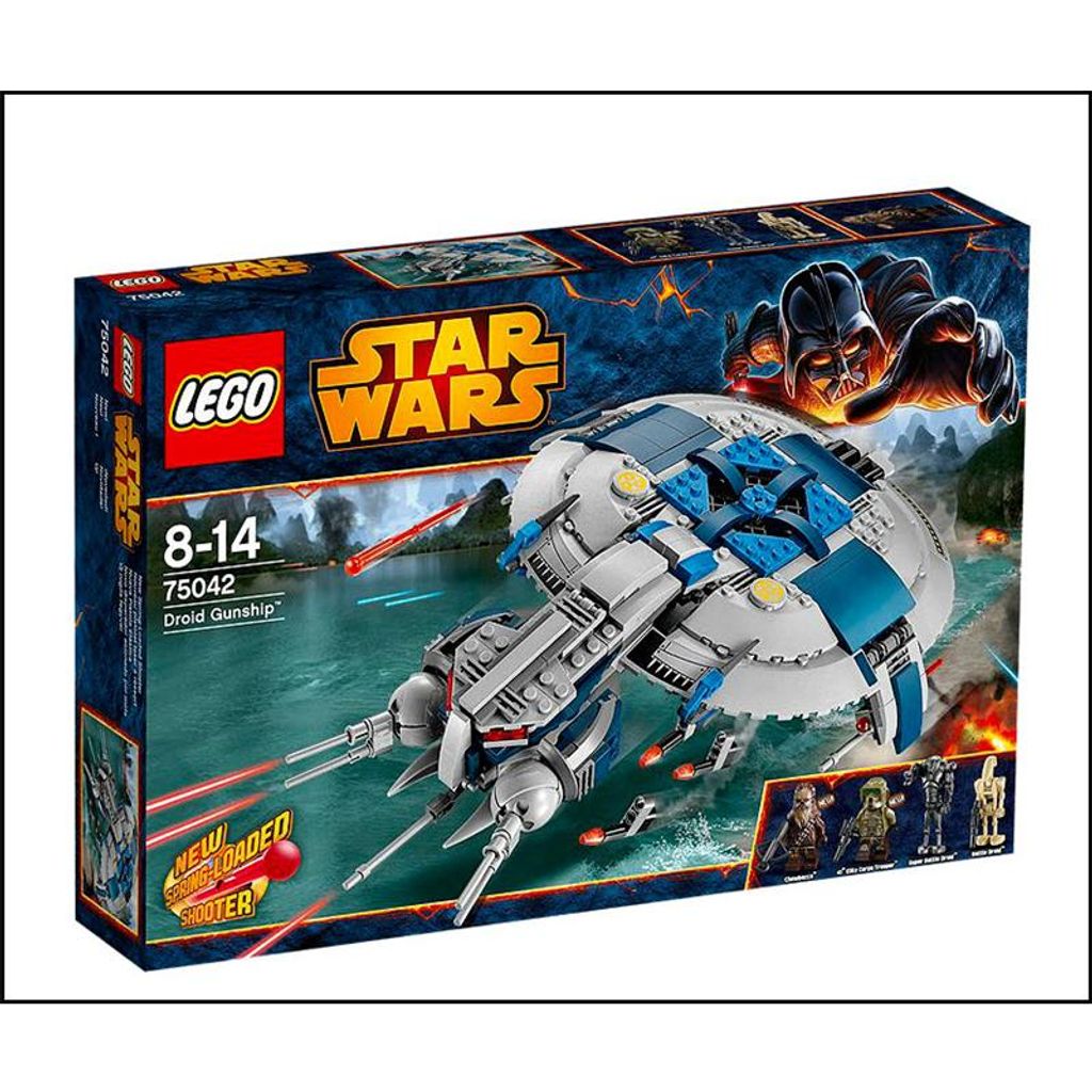 The image shows the retail packaging of a LEGO Star Wars Droid Gunship set.