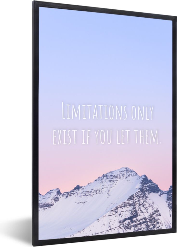 MuchoWow MuchoWow Gerahmtes Poster Sprichwörter - Zitate - 'Grenzen existieren nur, wenn man sie zulässt' - Sport 20x30 cm - Poster mit zchwa...