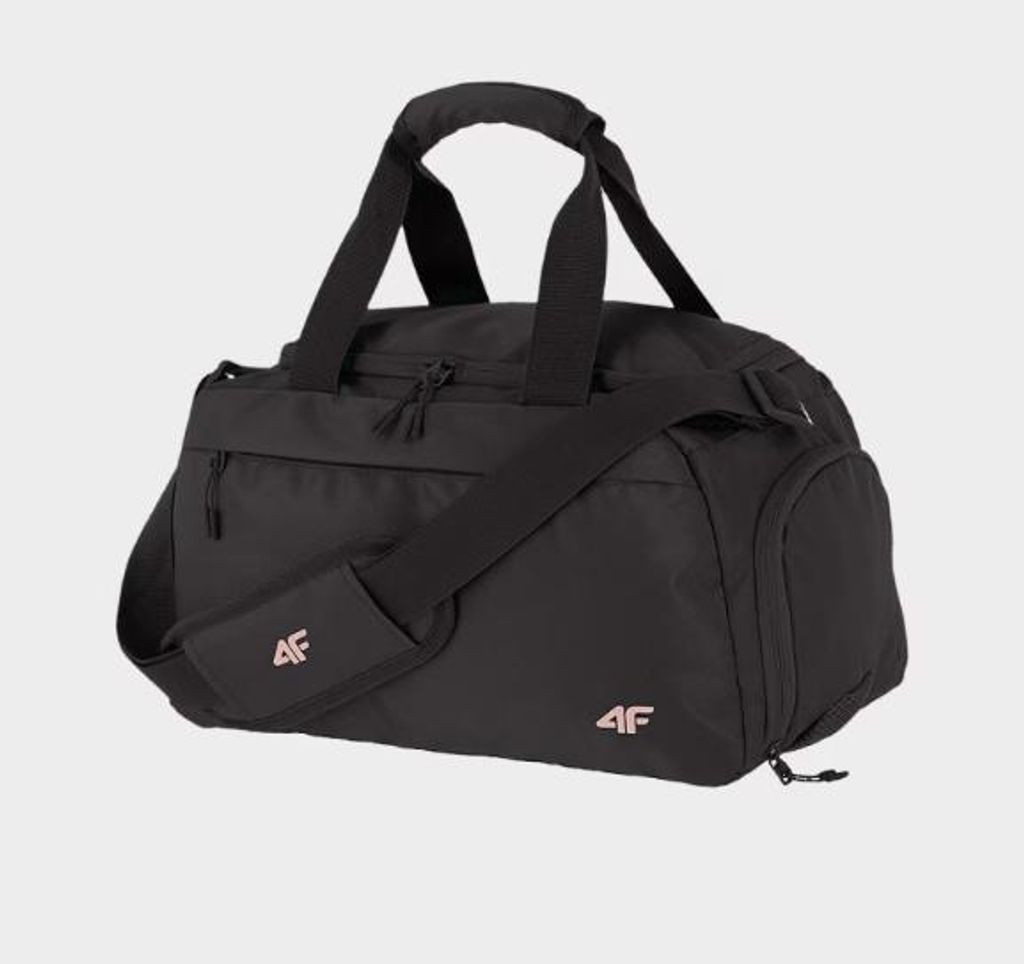 4F Sporttasche 10L Schwarz Unisex | Kompakte Trainingstasche mit Schuhfach & Außentaschen | Leichte Fitness- und Reisetasche für Damen & Herren