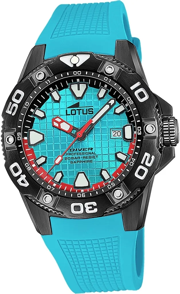 Montre en silicone Lotus homme : le choix anti-irritation bleu
