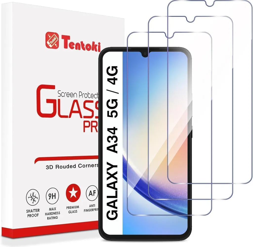 Protezione dello schermo in vetro blindato Samsung Galaxy A34 5G/4G 6.6 pollici durezza 9H