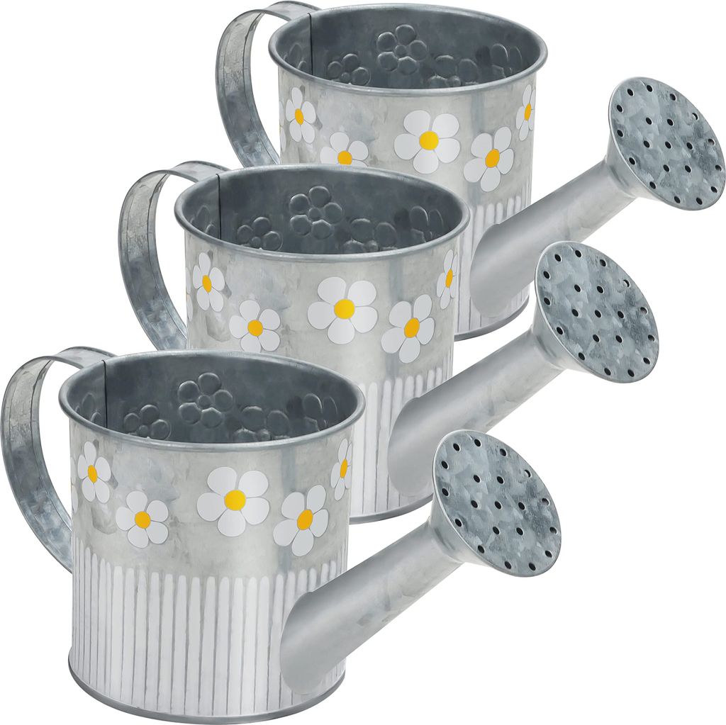 Belle Vous 3Stk Metall Gießkanne Deko Silber - 550ml Produktbild 