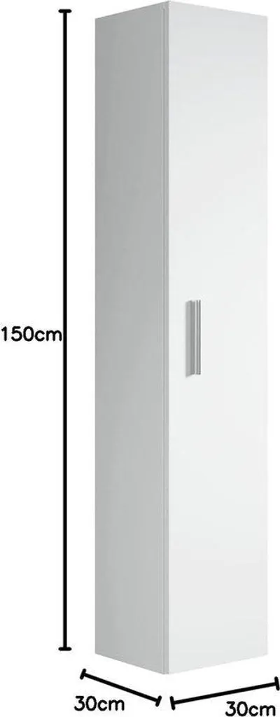 Rangement de salle de bain vertical 150 cm pour petites pièces blanc