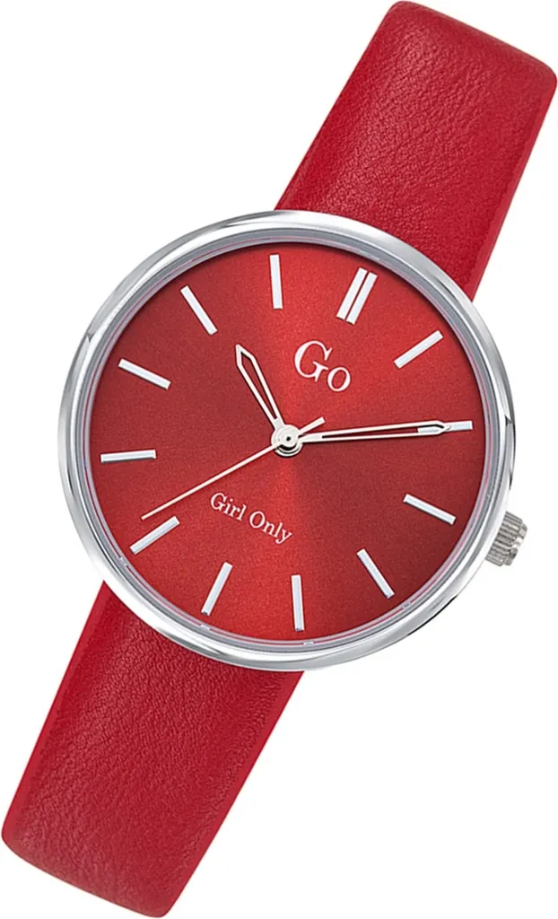 Girl Only Montre Femmes Bracelet Cuir Rouge Quartz Analogique UGO699315
