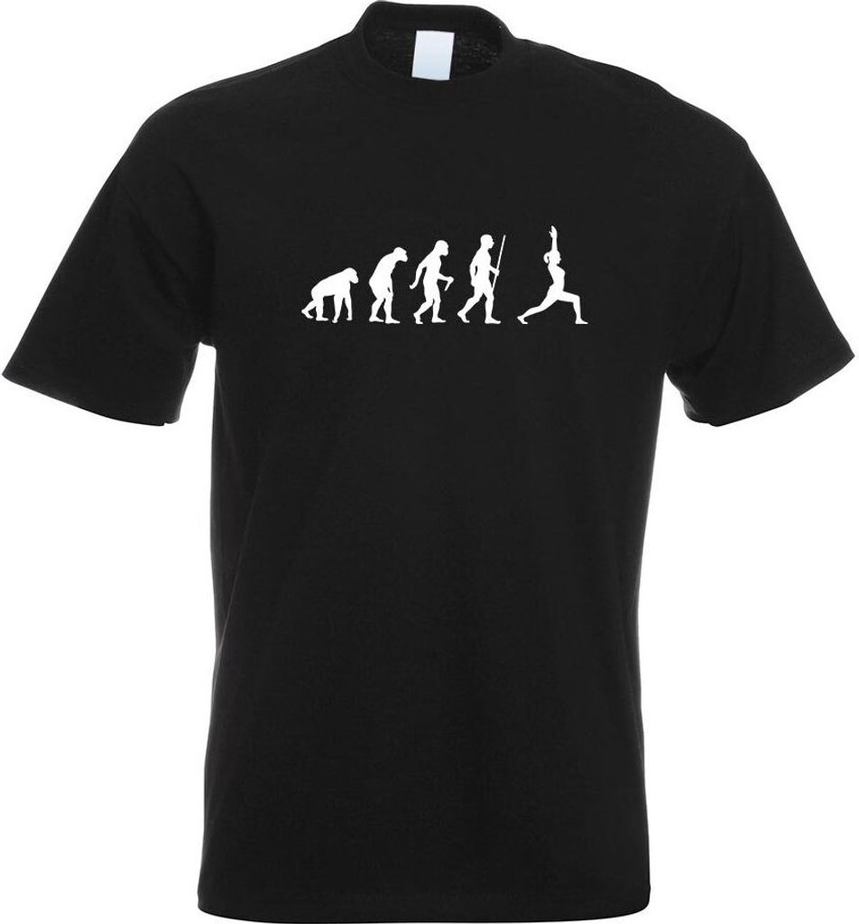 Kiwistar - T-Shirt - schwarz - Yoga Gymnastik Evolution 2 Motiv Bedruckt Funshirt Design Print - mit Motiv Bedruckt - Funshirt Design - Sport - Fre...