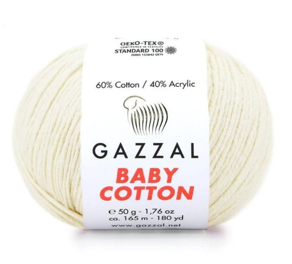 Gazzal Baby Bavlna 3437, bavlněná příze, 50 g, 165 m, Obrázek produktu 