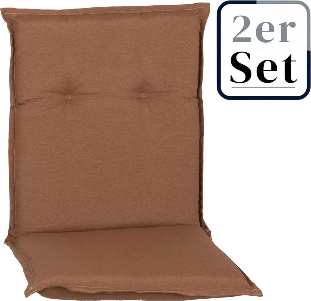 2er Set Niedriglehner Auflage Tolonaro, Motiv - Uni, braun, 98x46x8cm