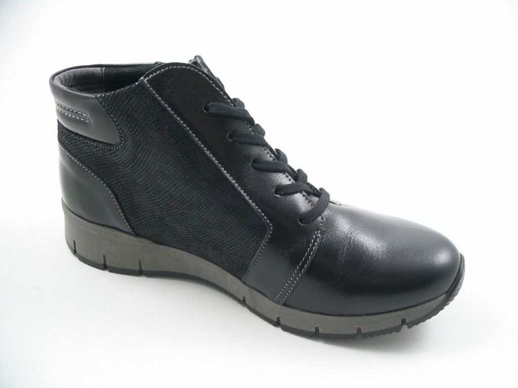 Comfortabel Damen Schnürstiefel & Boots ungefüttert schwarz Gr. 38