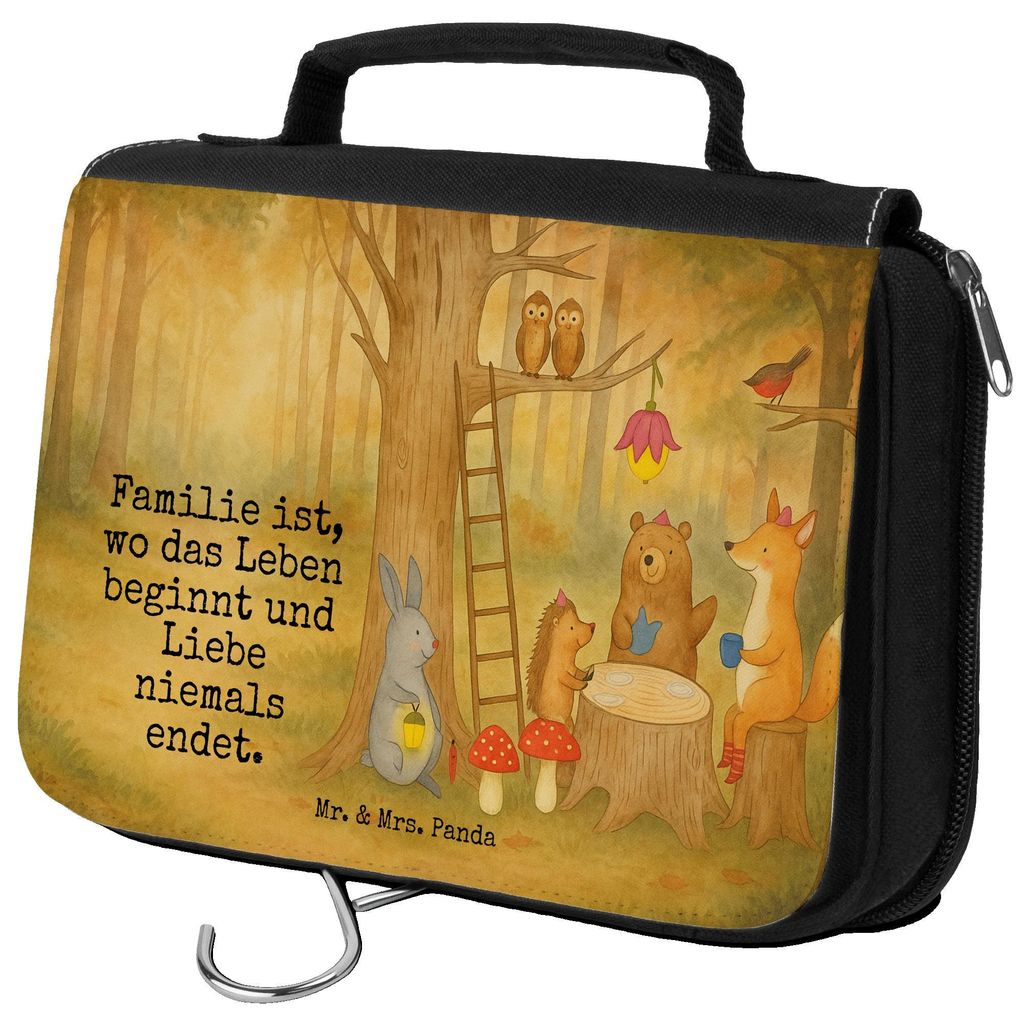 Mr. & Mrs. Panda Kulturtasche Waldtiere Picknick Design - Weiß - Geschenk, Eichhörnchen, Igel, Fuchs, Waschbeutel, Maus, beauty case, Lustige Spr...