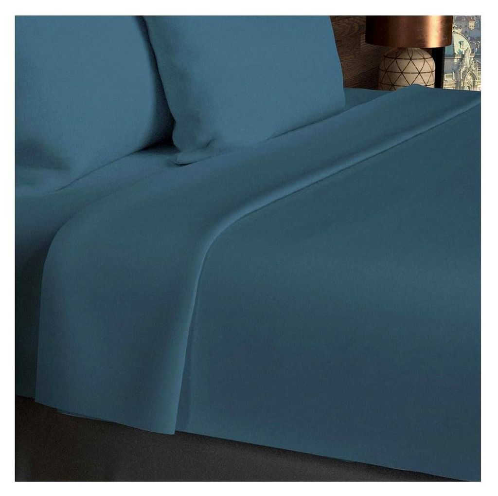 Bettlaken aus Baumwolle 260x300 cm UNI Entenblau
