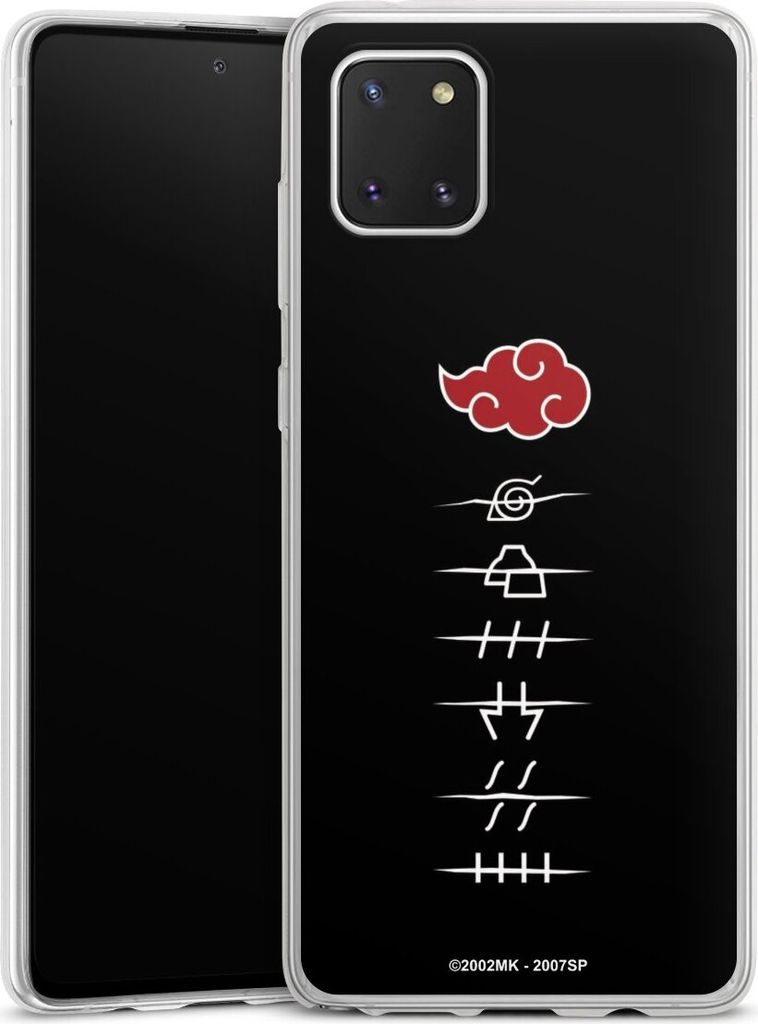 DeinDesign Slim Hülle für Samsung Galaxy Note 10 lite Silikon Case Ultra Dünn Handyhülle Naruto Shippuden Offizielles Lizenzprodukt Akatsuki