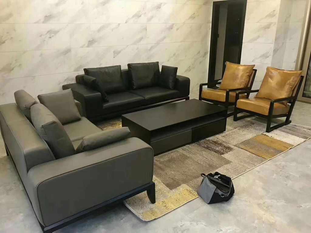 Italien Leder Sofa Polster Sitz Couch Garnitur 4tlg Set Designer Möbel Couchen