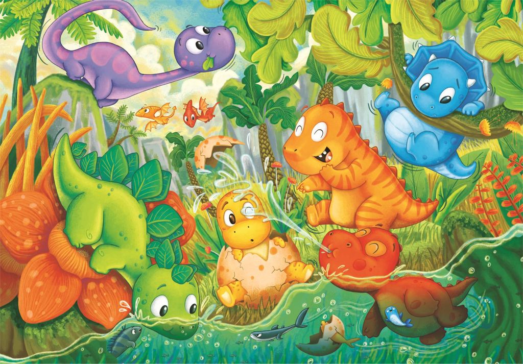 Puzzle 24 Maxi Super Kolor Dinos Happy Oasis
