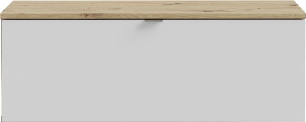 Lowboard >LIBERTAD< Hängeschrank, Weiss / Artisan Eiche Nachbildung - 99,5x37,5x34,8cm (BxHxT)