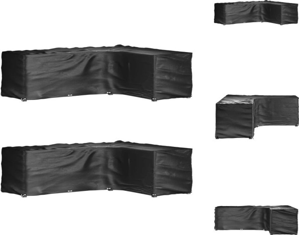 vidaXL Gartenmöbel-Abdeckungen in L-Form 2 Stk. 16 Ösen 260x210x80 cm - Gartenmöbel-Schutzhüllen