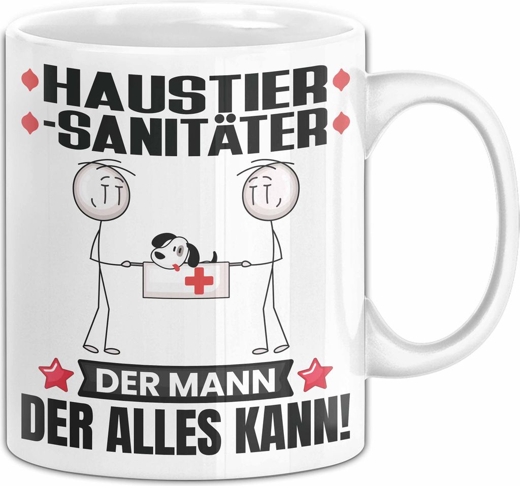 Haustiersanitäter Tasse Geschenk für Haustiersanitäter Der Mann Der Alles Kann Geschenkidee zum Geburtstag (Weiß)