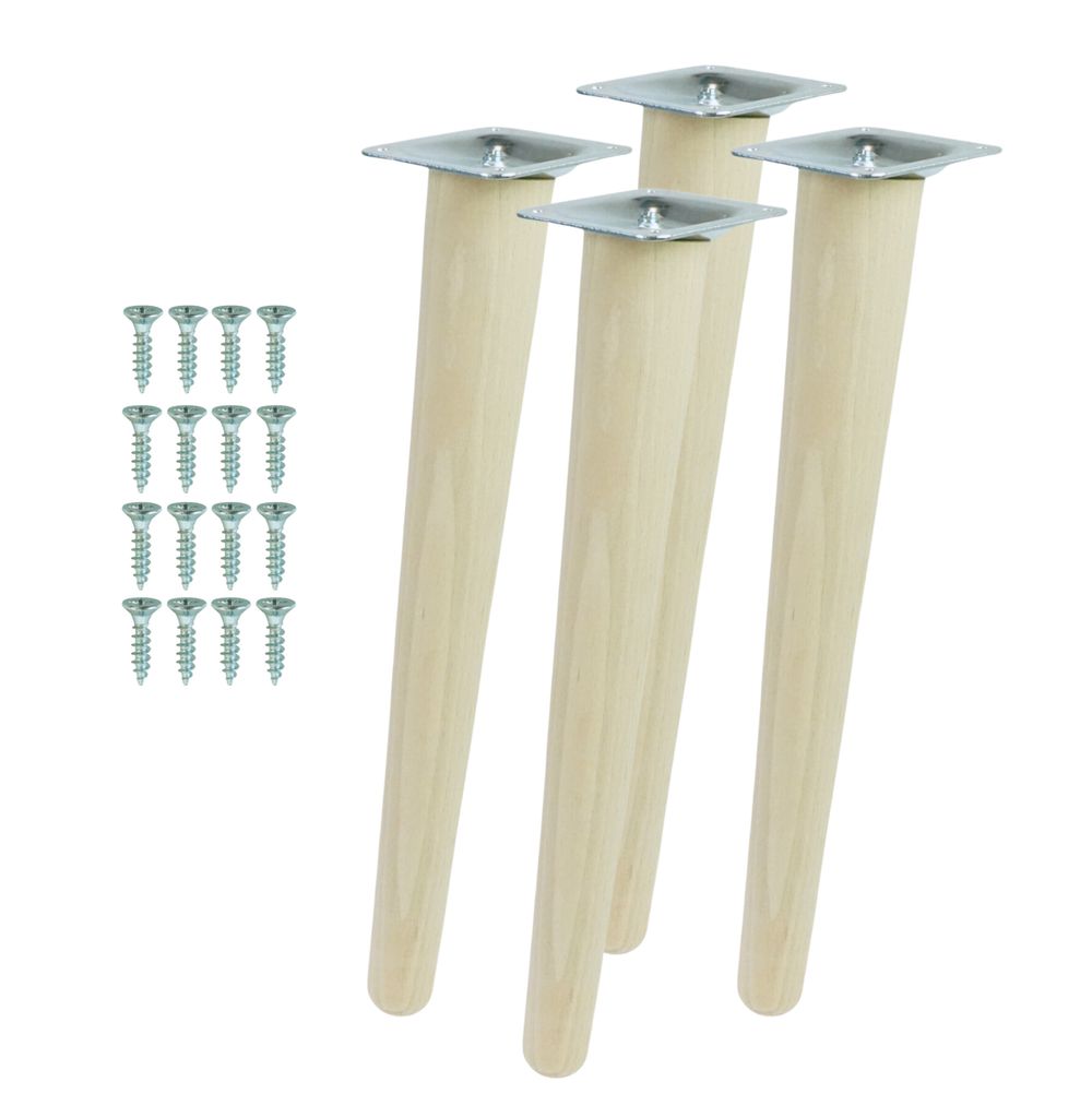 Schräge Buchenbein UNIQ 40 cm mit Montageplatte Rohbuche 4 Produktbild 