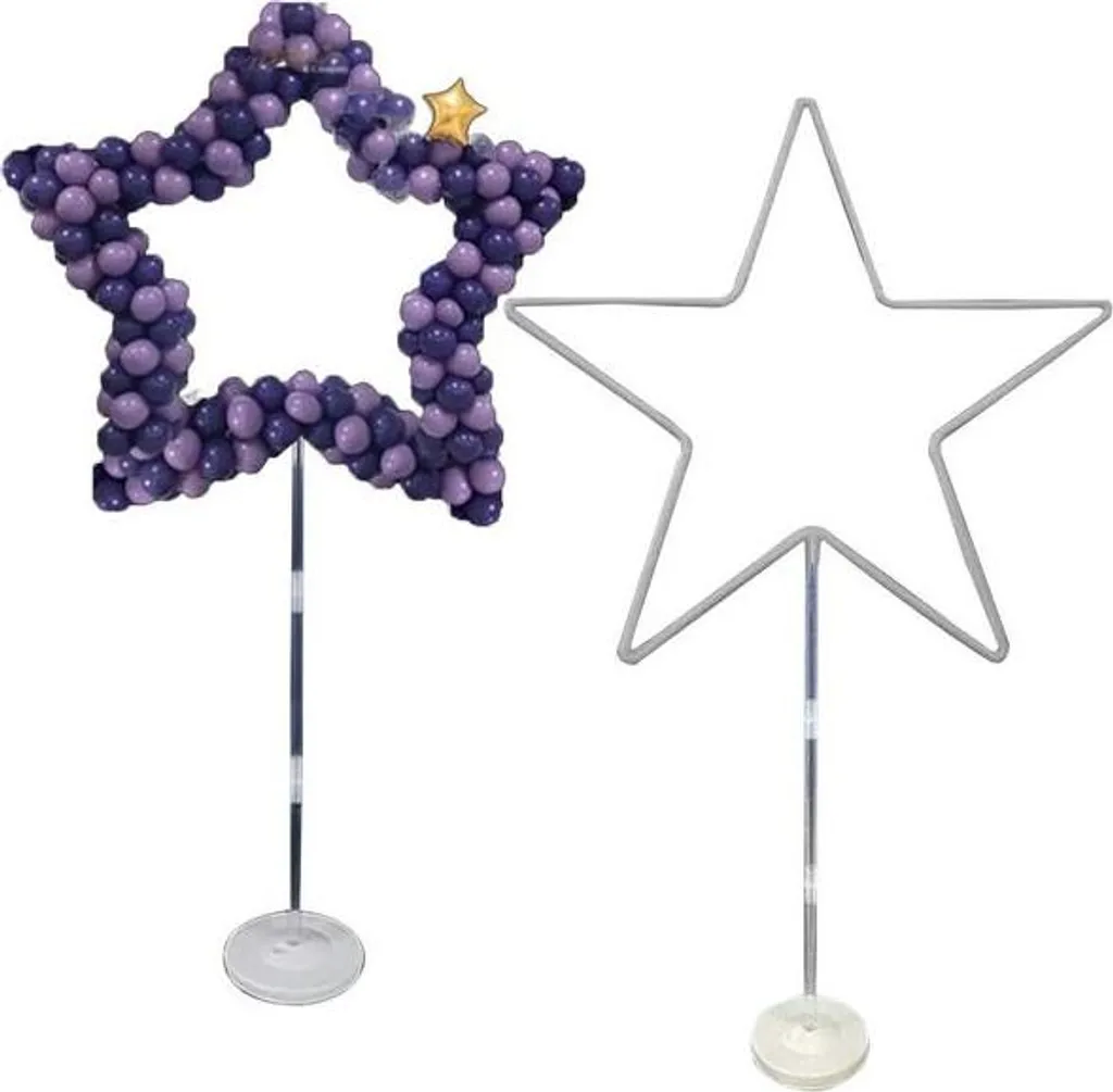 Support ballon étoile 76cm rigide et transparent pour décor festif chic