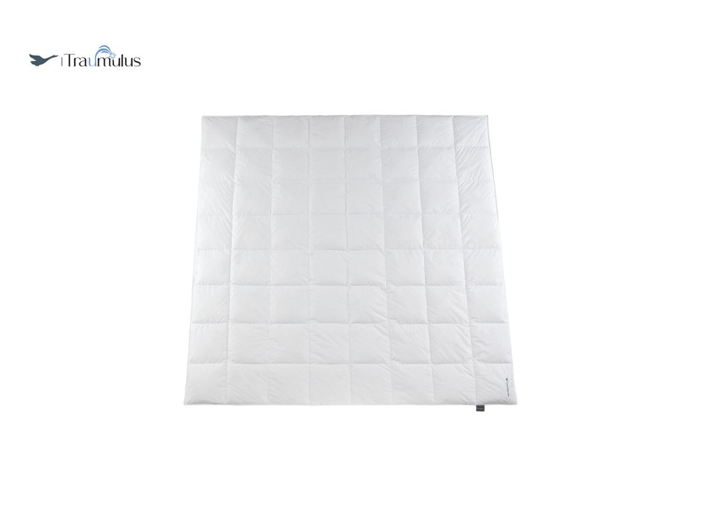 Häussling Traumulus Ganzjahresdecke Daunen KB 8x8 Karo, 200x220 cm, Deutsche Manufaktur, auch für Allergiker geeignet, Bezug 100% Baumwolle