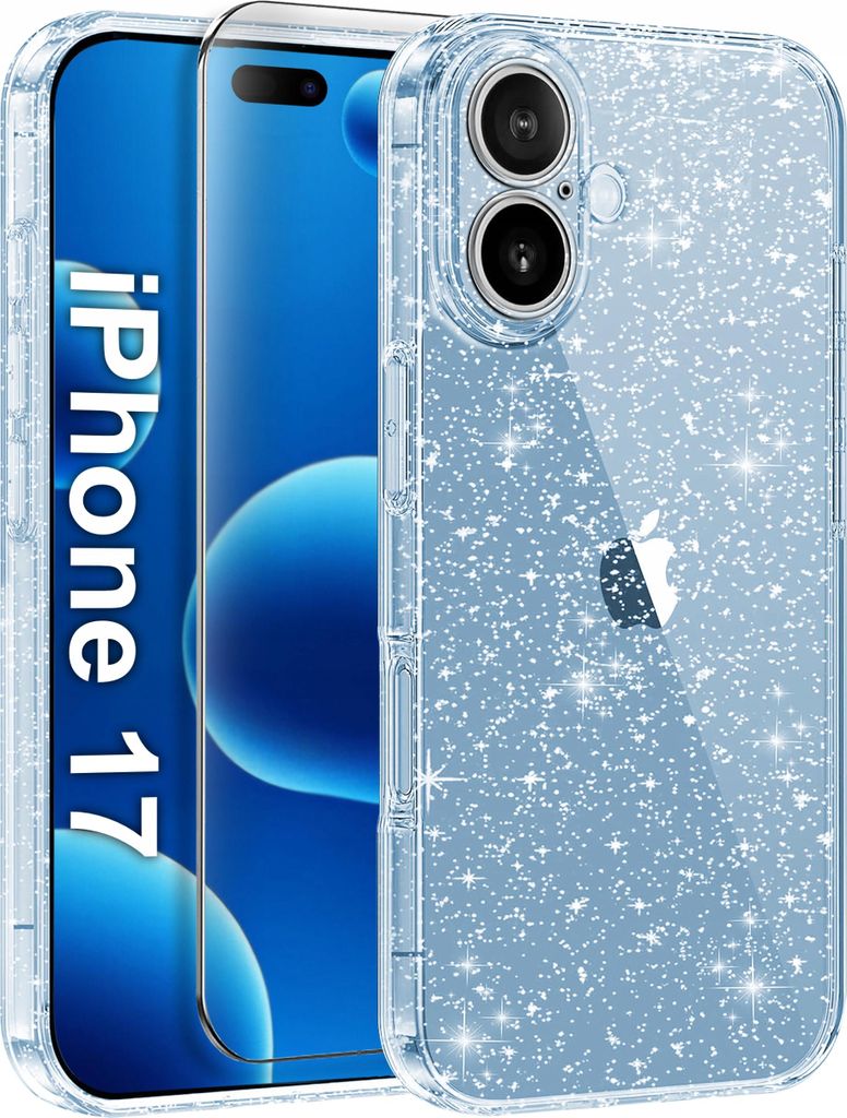 Hülle für iPhone 17 CASE CLEAR BROKAT GLITZERNDE 2 MM + Produktbild 
