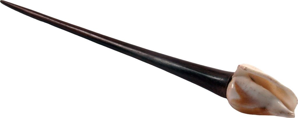 Holz Haarspange, Haarnadel mit Muschel - Modell 3, Braun, Haarspangen, Haarschmuck