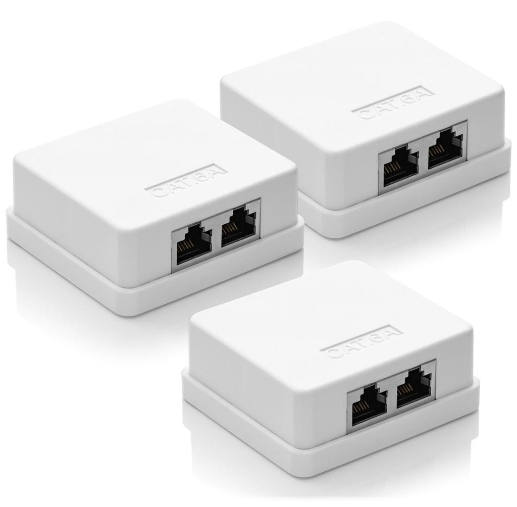 deleyCON CAT 6a Netzwerkdose 2x RJ45 Buchse FTP 10 Gbit, 3 Produktbild 