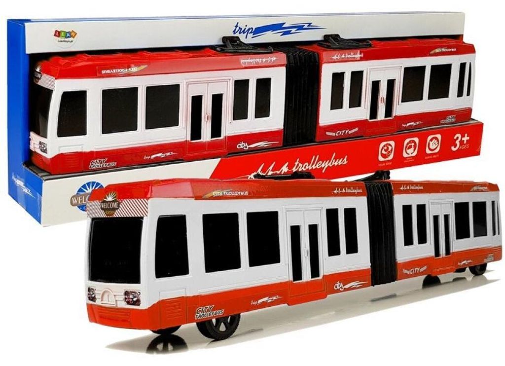 Leantoys Gelenkbus mit Friktionsantrieb Rot