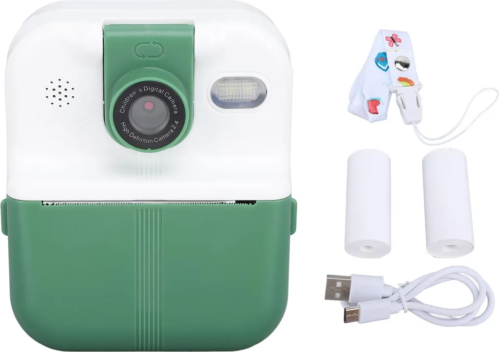 Appareil photo instantané enfant écran IPS 2,4'' selfie 1080P - Vert - 3