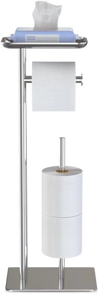 Porte-rouleau papier toilette sans perçage avec tablette de rangement