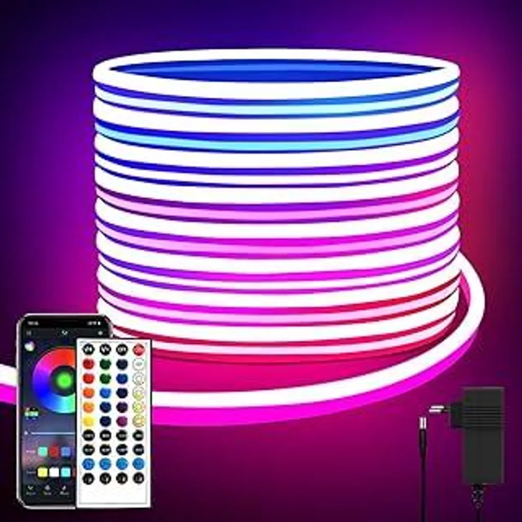 Neon LED Strip 10m RGB 24V - Gaming Room Setup Impermeabile con App