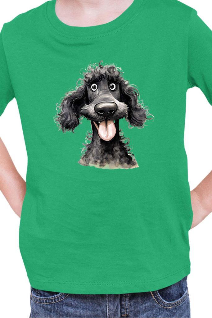 Kinder T-Shirt Funny Dogs Breeds Standard Poodle Dog Breed 020, 7-8 Jahr - 128 / Grün