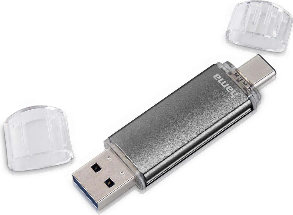 Hama USB-Stick Laeta Twin, USB 2.0, 32GB, Grau