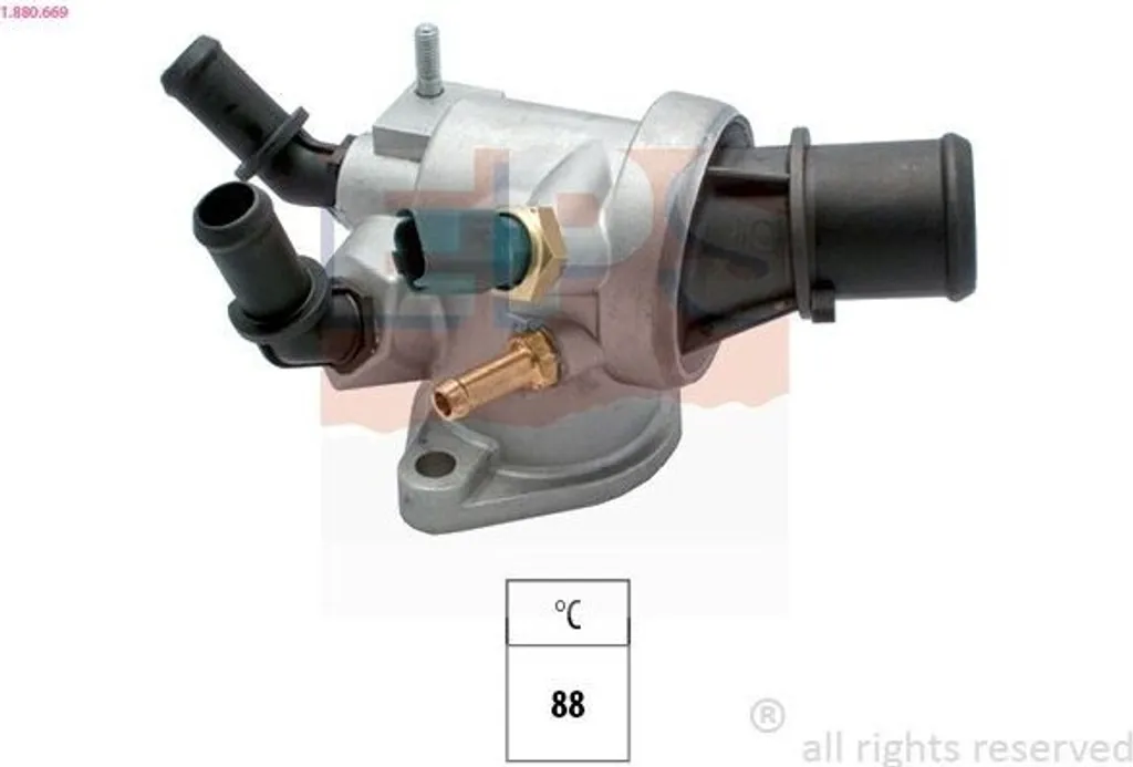 Thermostat de liquide refroidissement 88°C EPS pour OPEL ZAFIRA B A05