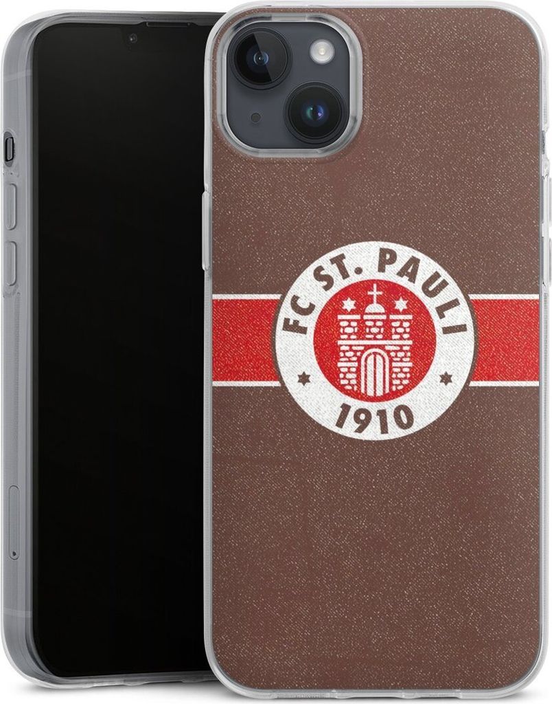 DeinDesign Handyhülle für Apple iPhone 14 Plus Silikon Hülle Case Smartphone Schutzhülle FC St. Pauli Logo Offizielles Lizenzprodukt