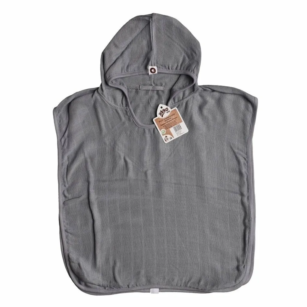 Poncho Bagno Bambino XKKO BMB Argento 1-2 Anni - Bambù Premium