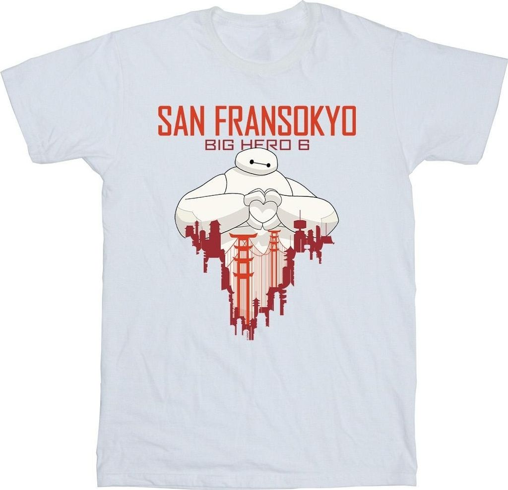 Disney - "Big Hero 6 San Fransokyo" T-Shirt für Herren BI17041 (L) (Weiß)