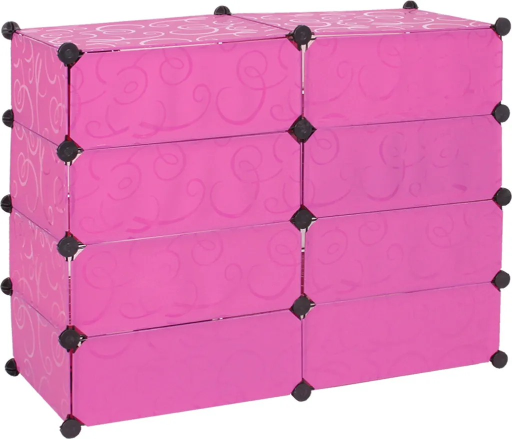 Meuble de rangement chaussures modulable rose avec 8 compartiments - 4
