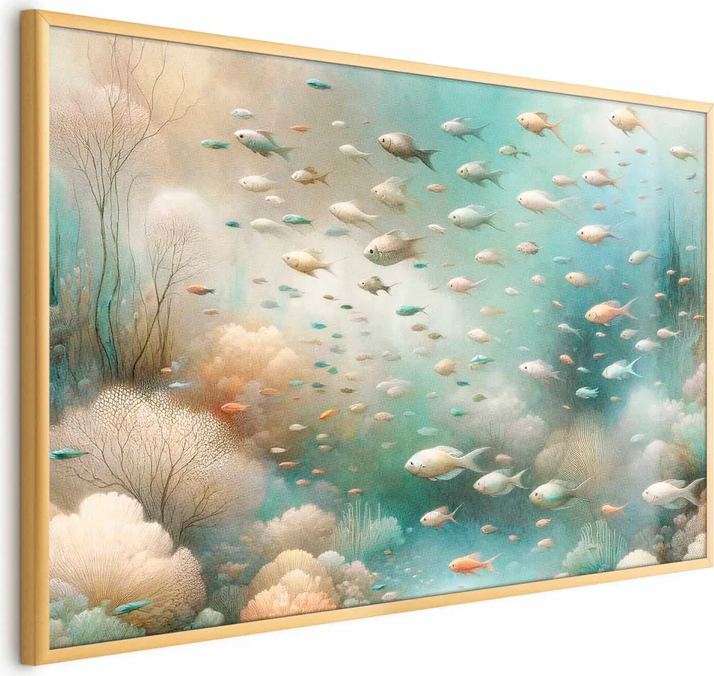 Poster 90x60 Ocean Beauty Cornice Dorata Senza Bordo - Alta Qualità