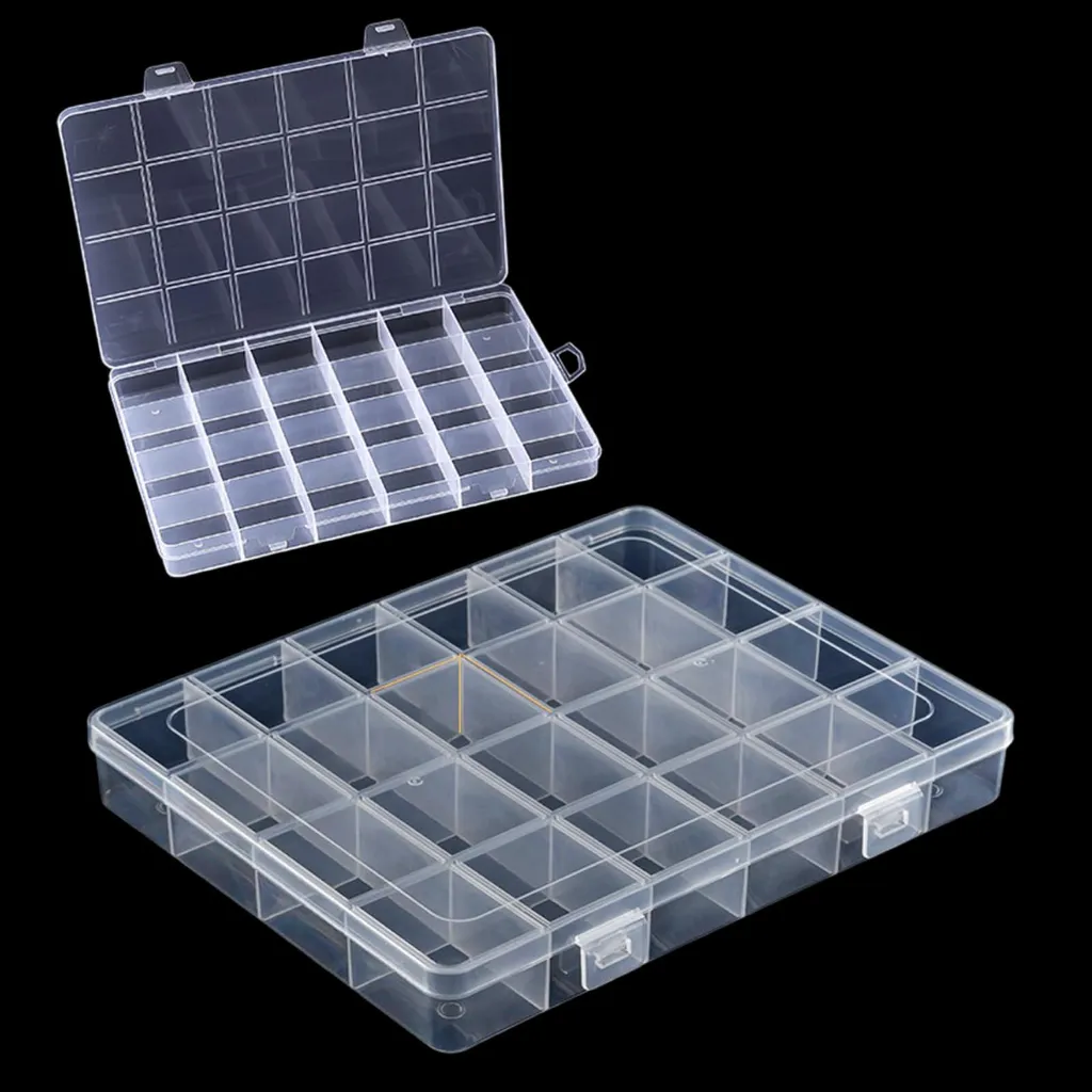 Boîte de rangement plastique robuste avec séparateurs pour petits outils DIY