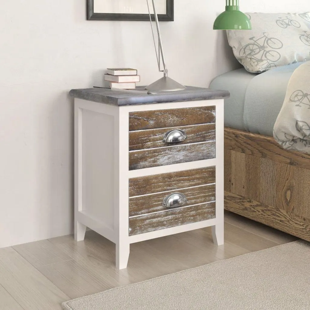 Table de nuit Lingjiushopping en bois blanc lot de 2 chevets