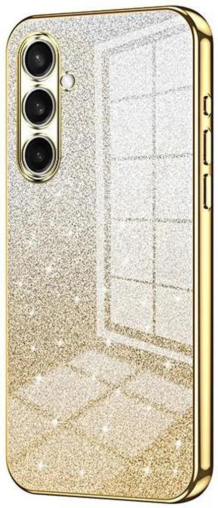 Glitzer Hülle für Samsung Galaxy S25 FE - Phonesta Crystal Sparkle Silikon Back Cover - Gold