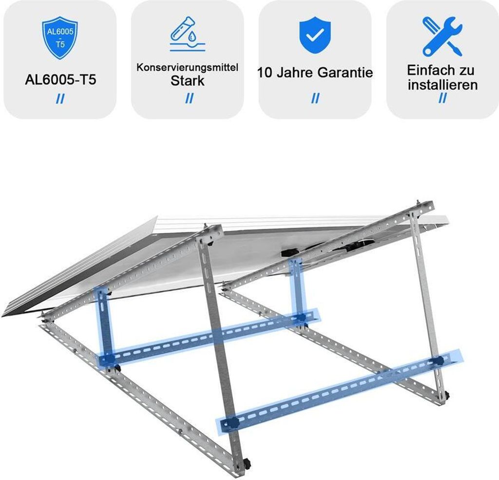 2er Set PV Halterung 118cm Verstärkter Solarmodul Produktbild 7